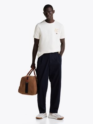 Embroidered Hilfiger Script T-Shirt, Ivory Petal