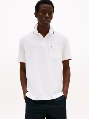 Classic Fit Pocket Polo, White