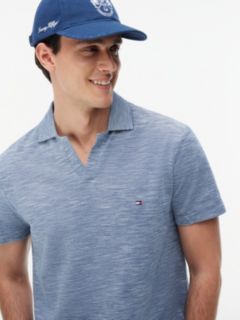 Regular Fit Textured Oxford Slub Polo — Blue 3