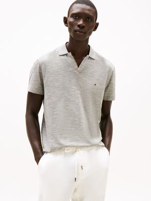 Regular Fit Textured Oxford Slub Polo, Battle Green/White