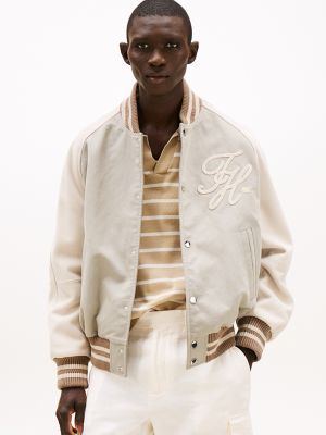 Nautical Logo Varsity Bomber, Sandalwood