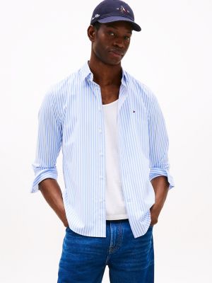 Regular Fit Stripe Performance Shirt, Blue/Optic White Stripe