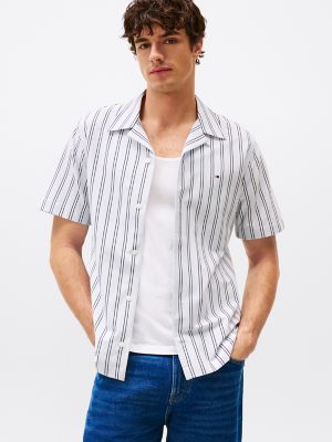 Regular Fit Knit Stripe Shirt, Breezy Blue Stripe