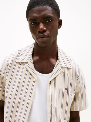 Regular Fit Knit Stripe Shirt, Sandalwood Stripe