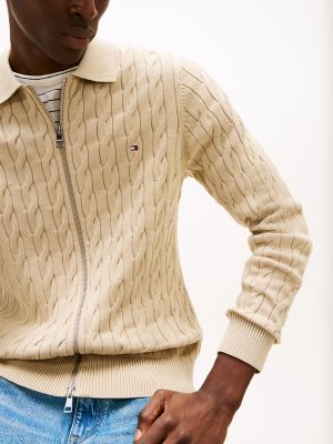 Cable Knit Zip Cardigan | Tommy Hilfiger Canada