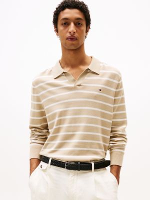 Polo Sweater, Sandalwool/Ivory Petal