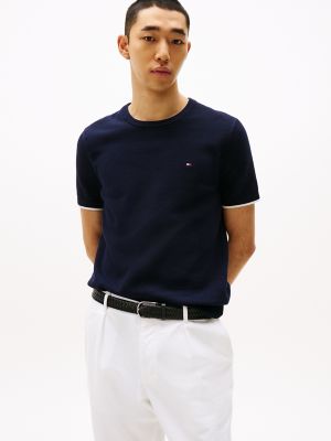 Tipped T-Shirt Sweater, Navy