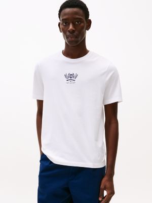 Embroidered Crest Logo T-Shirt, White