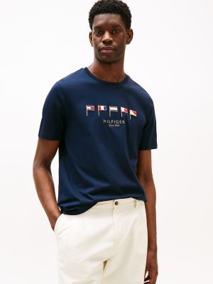 Embroidered Nautical Flag T-Shirt, Navy