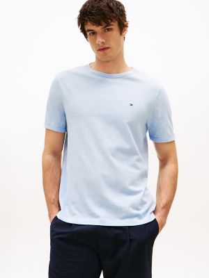 Linen-Cotton Blend T-Shirt, Breezy Blue