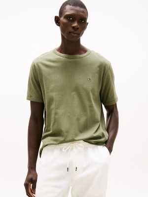 Linen-Cotton Blend T-Shirt, Battle Green