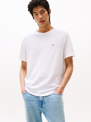 Linen-Cotton Blend T-Shirt, White