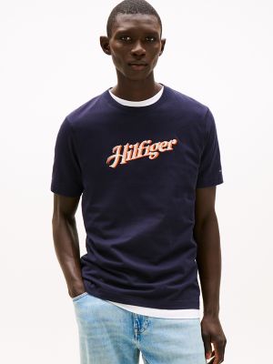 Embroidered Hilfiger Logo T-Shirt, Navy
