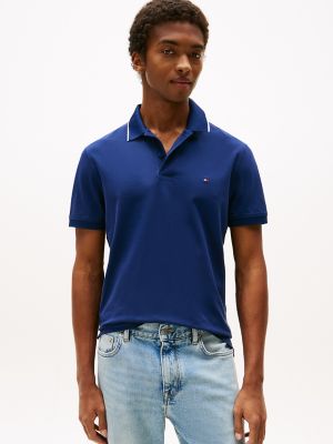 Regular Fit Tipped Performance Polo, Preppy Navy