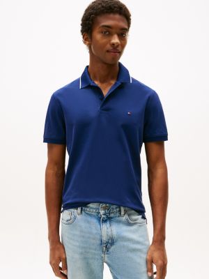 Regular Fit Tipped Performance Polo, Preppy Navy