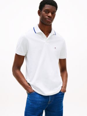 Regular Fit Tipped Performance Polo, White