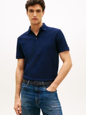 New York Label Regular Fit Jacquard Polo, Navy