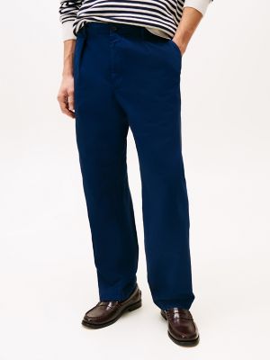 Tapered Fit Herringbone Chino, Dark Blue