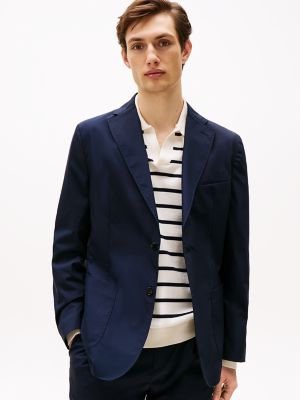 Regular Fit Paper-Touch Casual Blazer, Navy