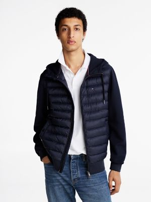 Mixed Media Hoodie, Navy