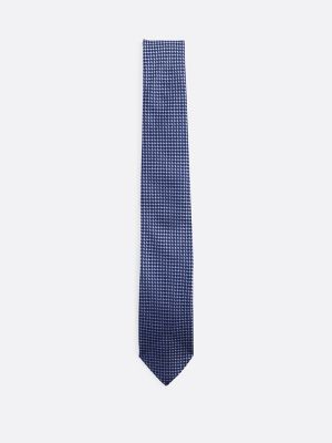 Micro Dot Silk Tie, Navy / Multi