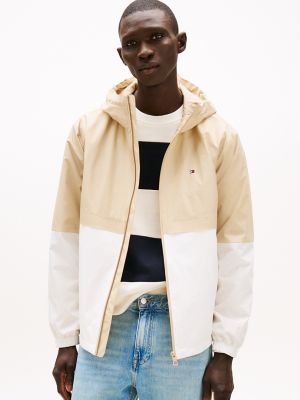 Hooded Colorblock Ripstop Jacket, Sandalwood