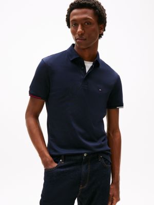 Slim Fit Smooth Cotton Interlock Polo, Navy