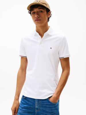 Slim Fit Smooth Cotton Interlock Polo, White