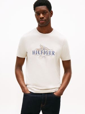 Tropical Floral Logo T-Shirt, Heathered Oatmilk