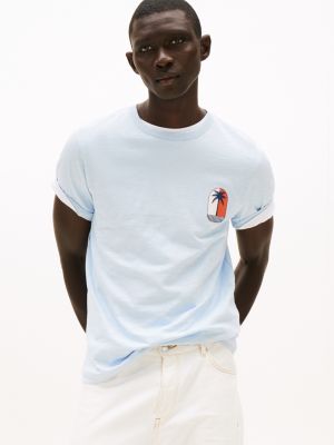 Palm Tree Logo Slub Cotton T-Shirt, Breezy Blue