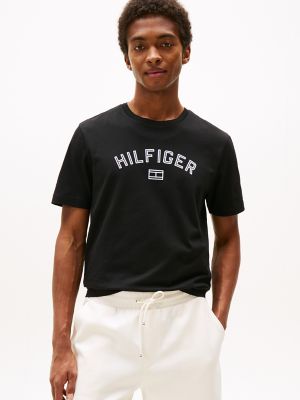 Flocked Logo T-Shirt, Black