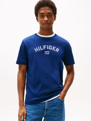 Flocked Logo T-Shirt, Preppy Navy