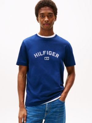 Flocked Logo T-Shirt, Preppy Navy