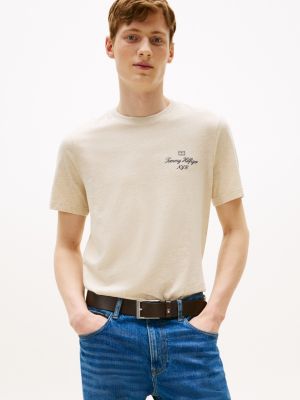 Script Logo T-Shirt, Heathered Oatmilk