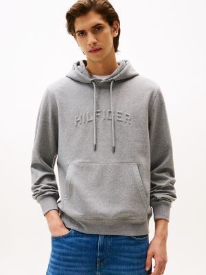 Hilfiger Arch Embossed Hoodie, Authentic Marl Grey