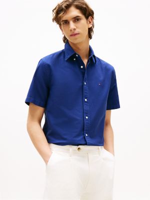 Regular Fit Short-Sleeve Oxford Shirt, Preppy Navy