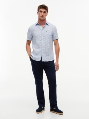 Мужские рубашки Tommy Hilfiger Regular Fit Linen Sailing Print Shirt — фото 2