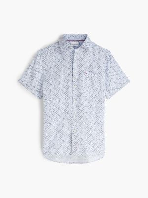 Мужские рубашки Tommy Hilfiger Regular Fit Linen Sailing Print Shirt — фото 5