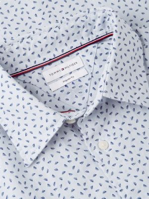 Мужские рубашки Tommy Hilfiger Regular Fit Linen Sailing Print Shirt — фото 6