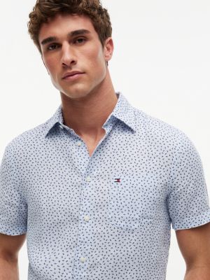 Мужские рубашки Tommy Hilfiger Regular Fit Linen Sailing Print Shirt — фото 3