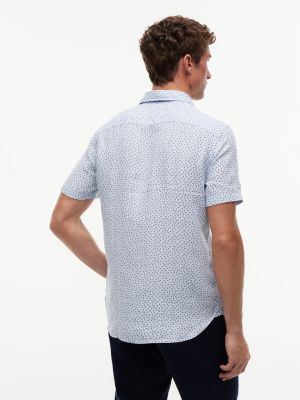 Мужские рубашки Tommy Hilfiger Regular Fit Linen Sailing Print Shirt — фото 4