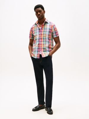 Мужские рубашки Tommy Hilfiger Regular Fit Linen-Blend Madras Shirt — фото 2