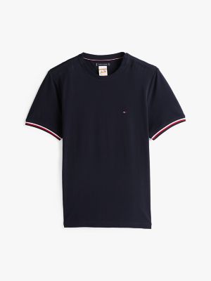 Stripe-Cuff T-Shirt, Navy