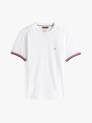 Stripe-Cuff T-Shirt, White