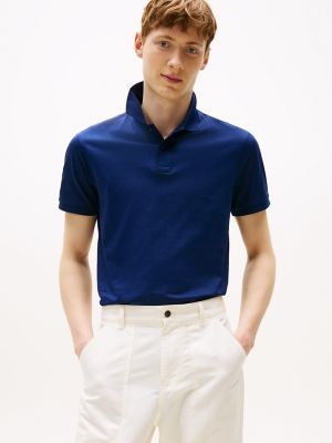 Regular Fit Allover Flag Interlock Polo, Preppy Navy