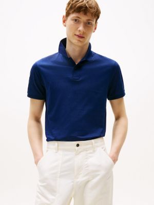 Regular Fit Allover Flag Interlock Polo, Preppy Navy