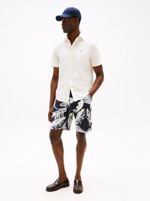Relaxed Fit 7" Banana Leaf Print Short, Black