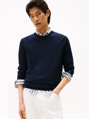 Wool Crewneck Sweater, Navy