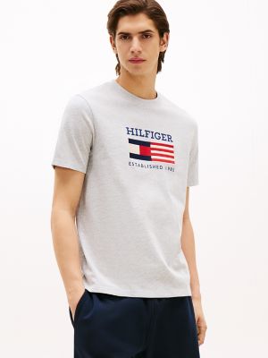 Monotype Flag Box Logo T-Shirt, Light Grey Heather