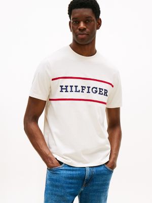 Embroidered Hilfiger Logo T-Shirt, Ivory Petal